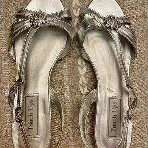 Touch ups silver embellished dress shoes. Size 7.5 W